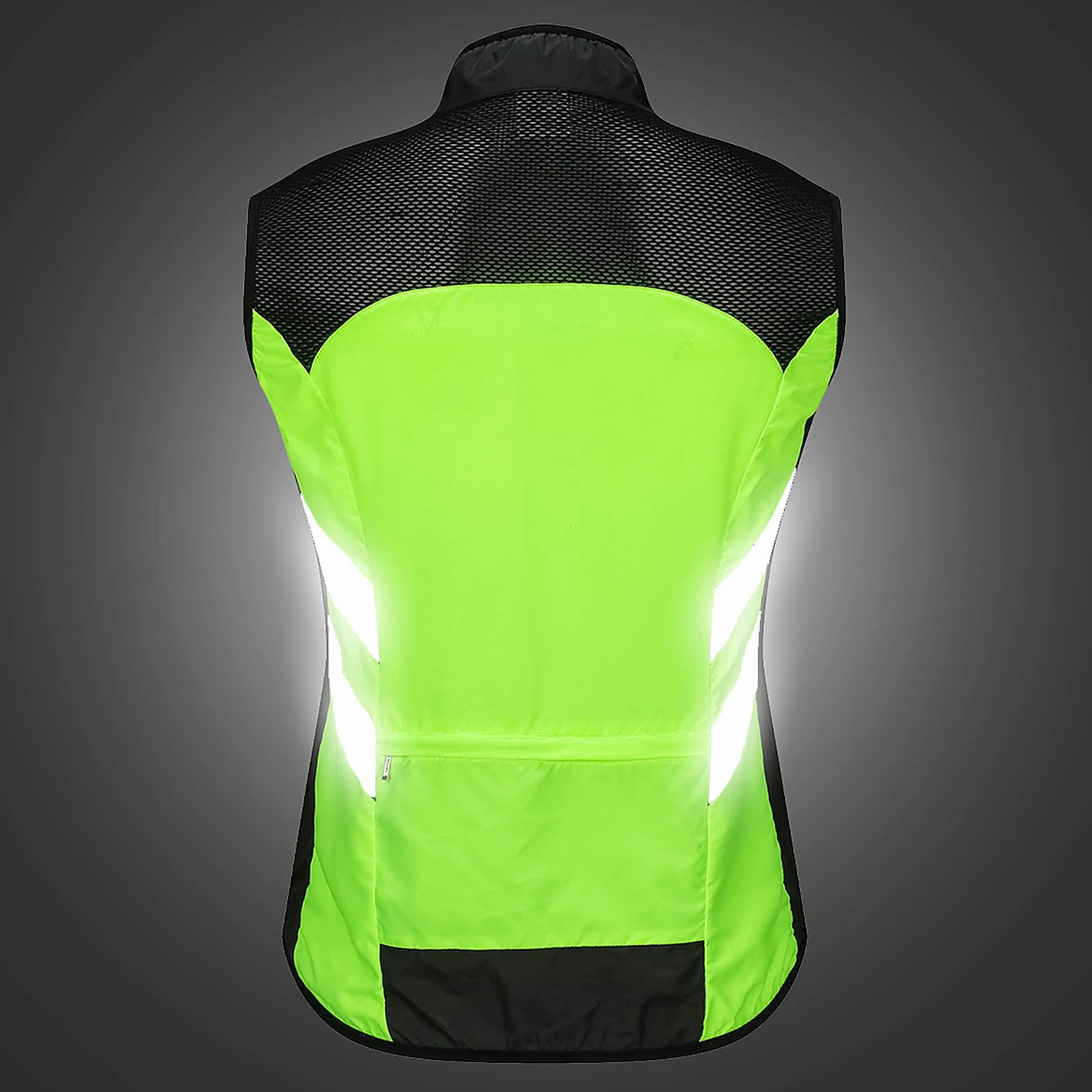HUIOP Gilet da Ciclismo da Uomo Pieghevole Gilet da Bici di Sicurezza Riflettente Traspirante ad Asciugatura Rapida per Equitazione Corsa Jogging Escursionismo,Gilet da Ciclismo
