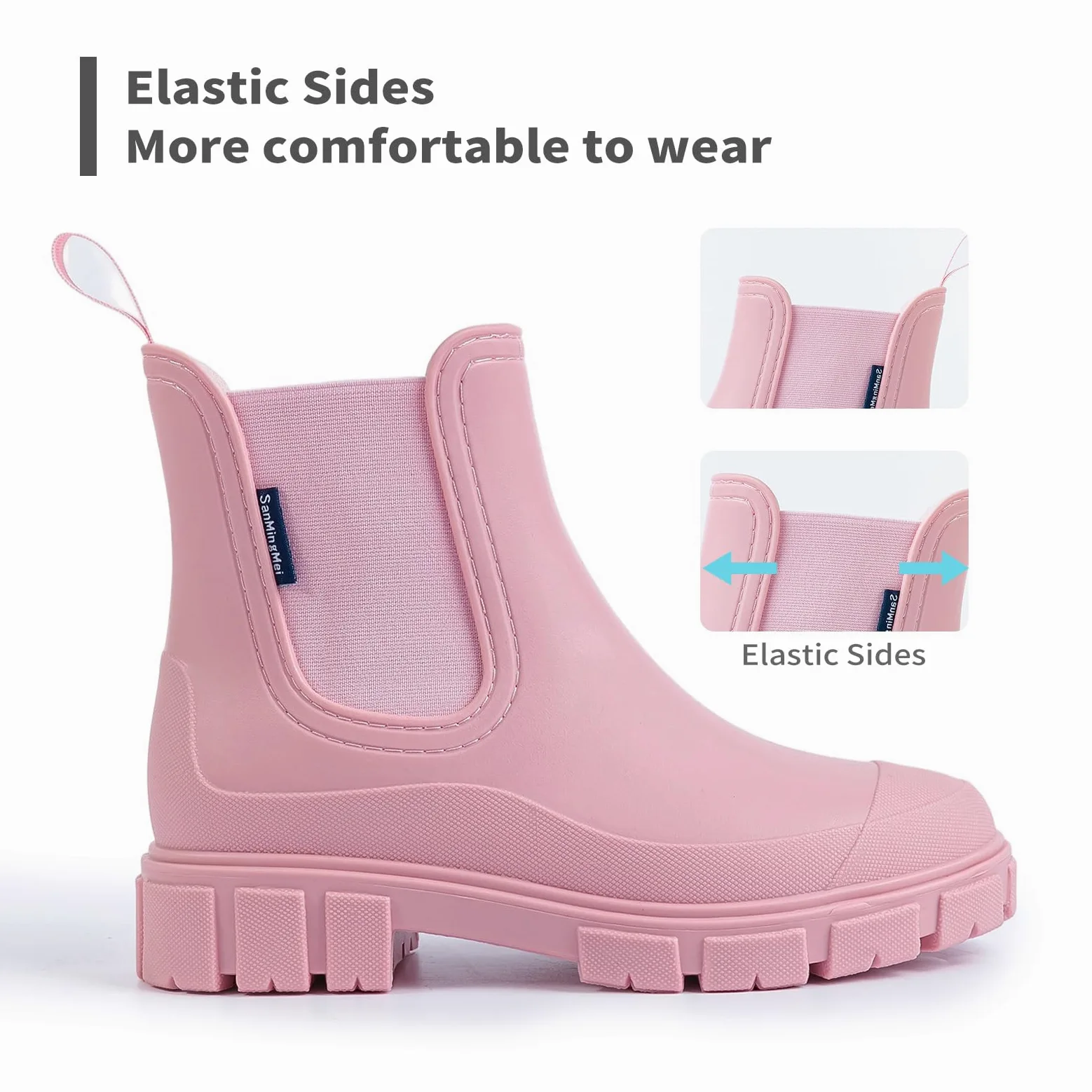 DRECAGE Stivali Pioggia Donna Impermeabile Antiscivolo Stivali Chelsea Corti da Donna Comode Stivali di Gomma Giardinaggio Scarpe