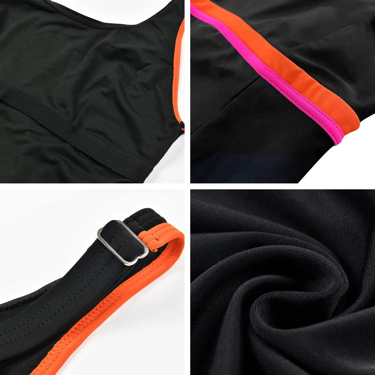 Veranobreeze Costume da Bagno da Donna di Un Pezzo Nero Atletico Modesto