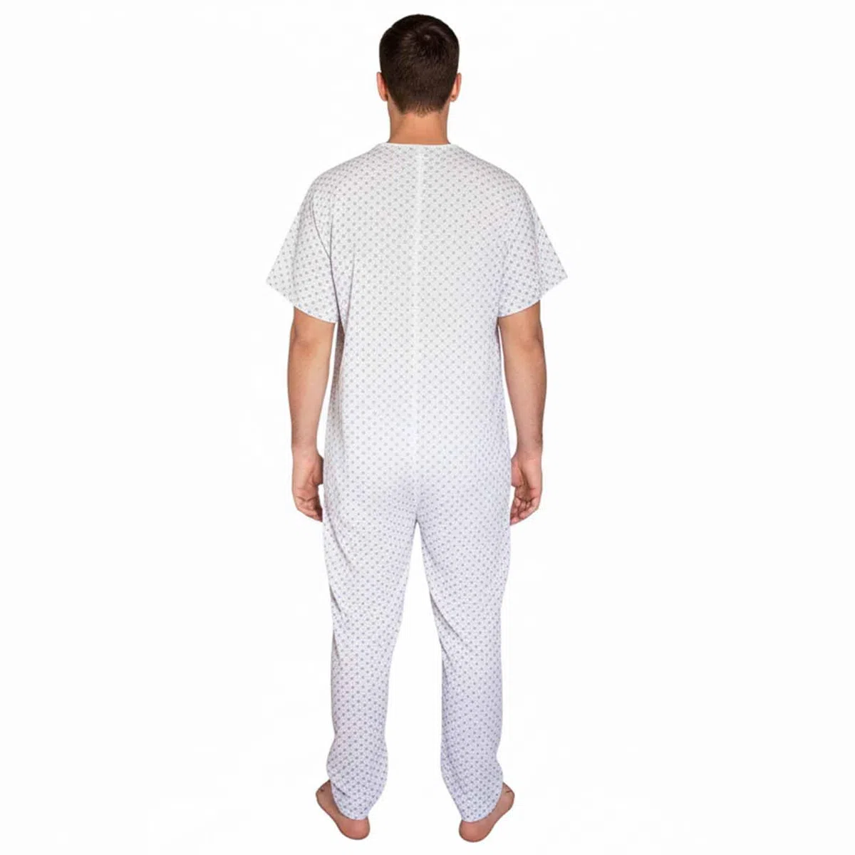 Pigiama Sanitario Intero Estivo a Manche Corte con Zip Posteriore, Tutona Sanitaria per Anziani Disabili e Degenti, in Cotone Leggero, Materiale di qualità Made in Italy