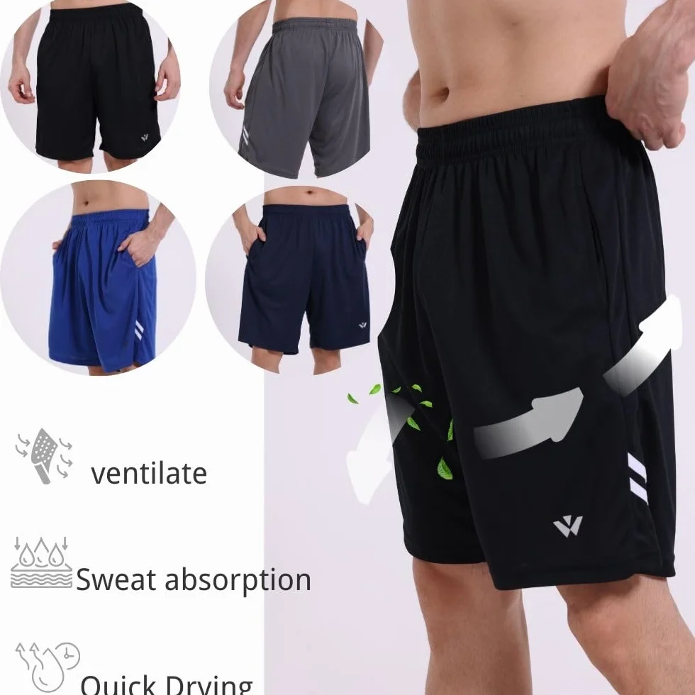 Confezione da 5 pantaloncini sportivi da uomo con tasche ed elastico in vita, pantaloncini da allenamento e da corsa ad asciugatura rapida
