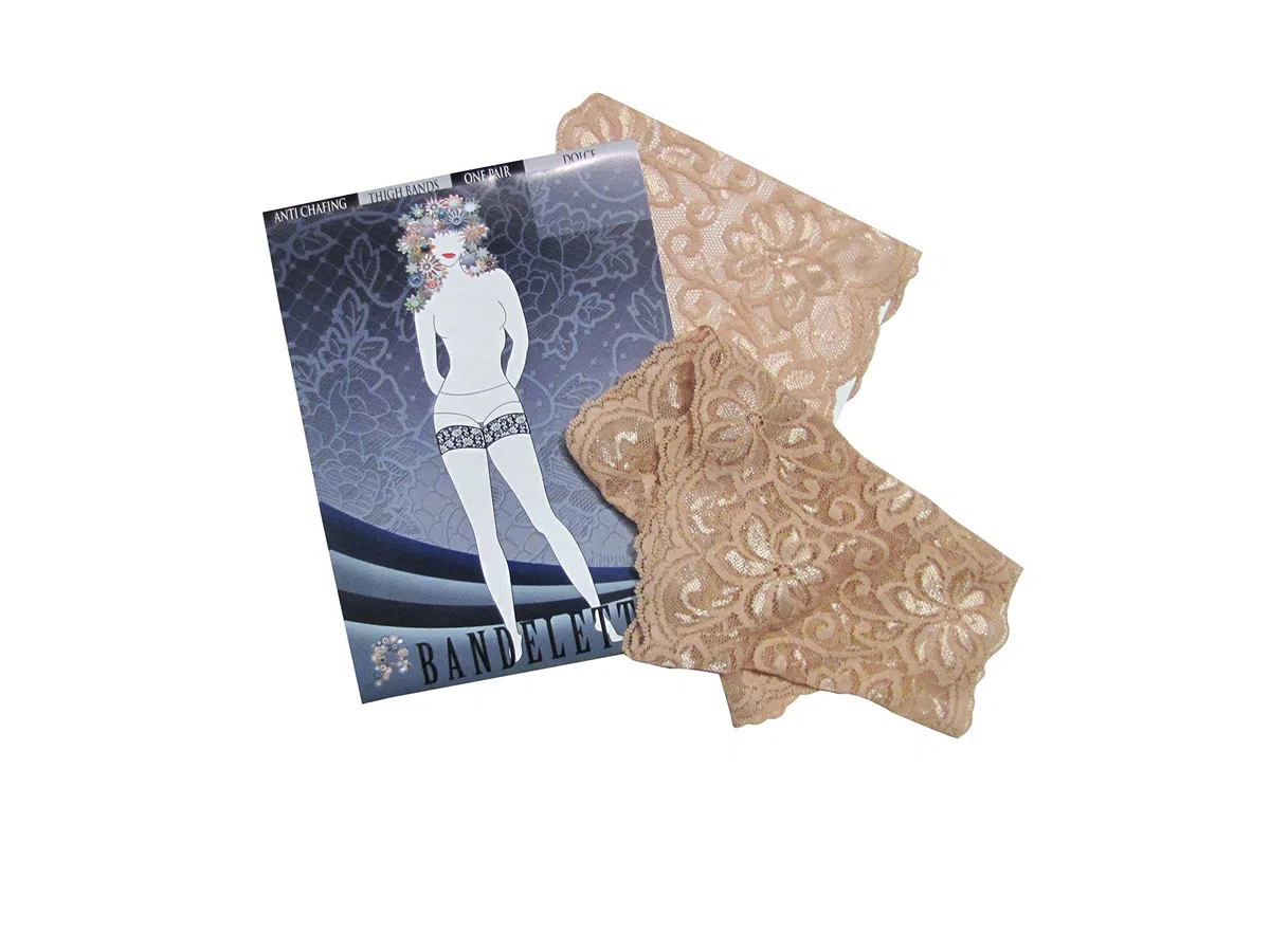 Bandelettes fasce per la coscia. Brevettato. Marchio originale, antisfregamento, fasce elastiche per coscia per evitare l'attrito sulla coscia.