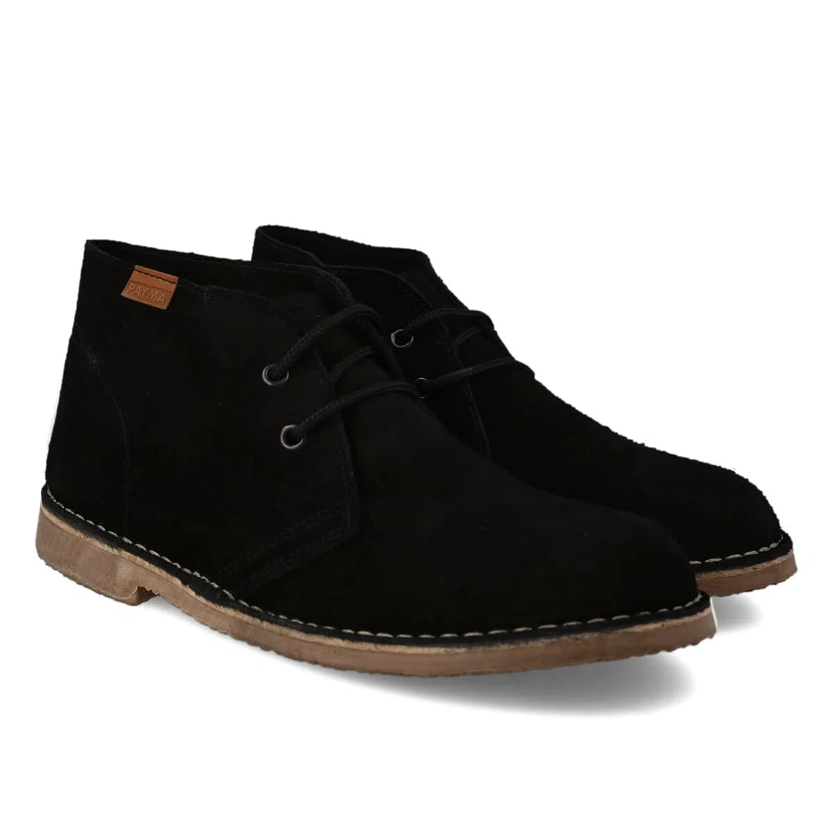 Stivali Stivaletti Safari Deserto in Pelle per Uomo e Donna. Fatto in Spagna. Scarpa Chukka in Crosta di Pelle Sport. Chiusura con Lacci. Suola in Gomma