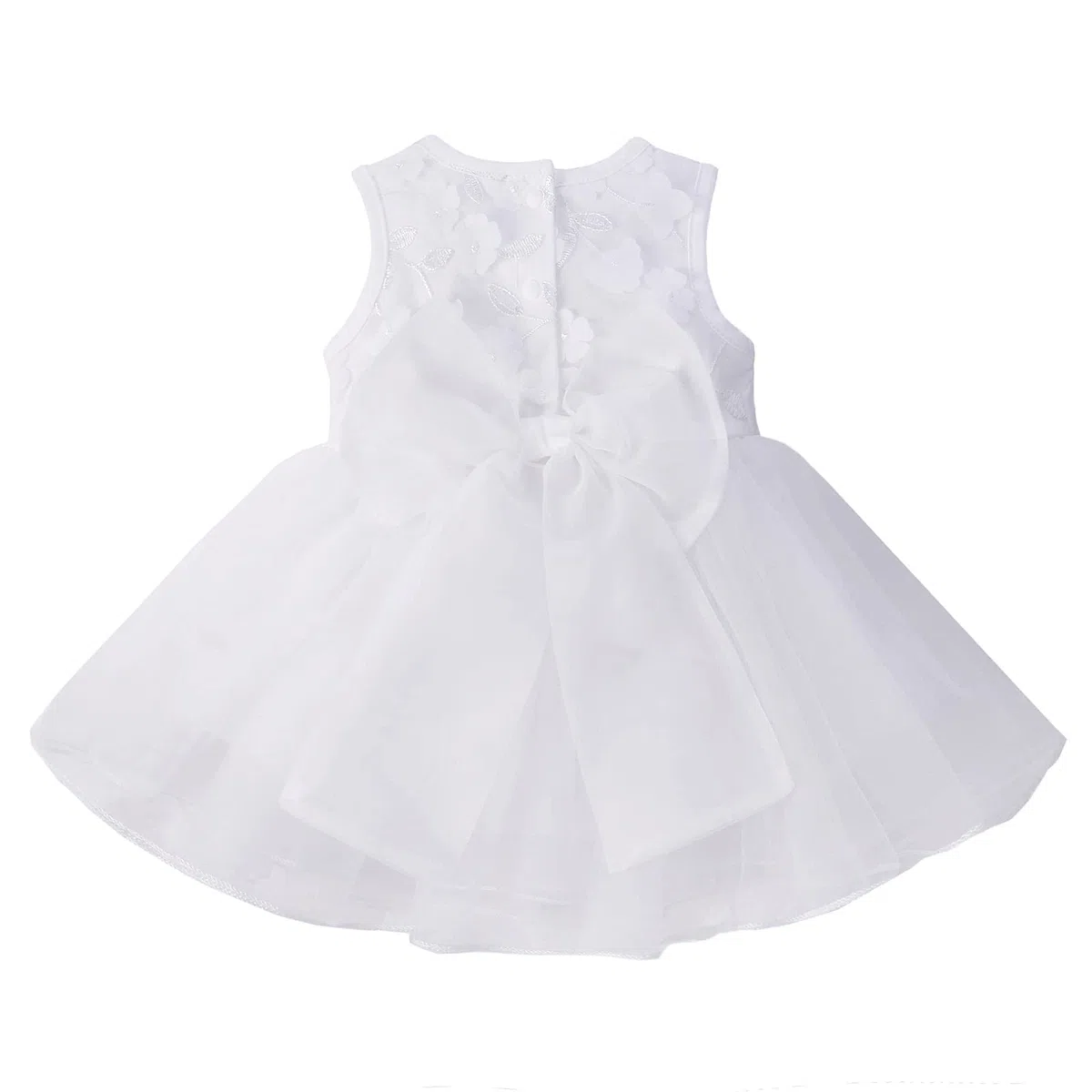 famuka Abiti da Bambina Abito da Battesimo Abito da Sposa Abiti da Battesimo di Compleanno per Matrimoni Principessa (6 Mesi, Bianco)