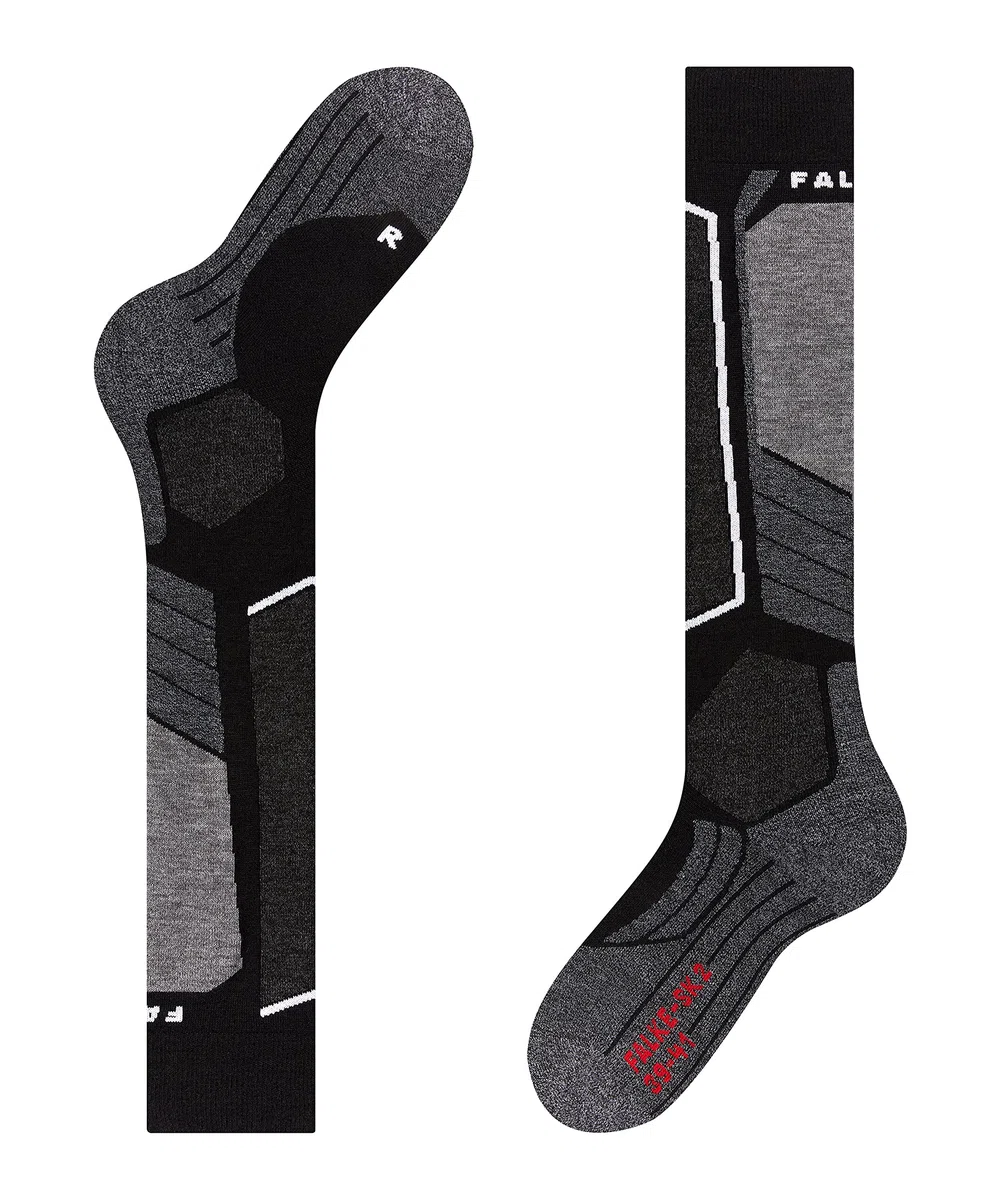 FALKE uomo SK2 calzini da sci imbottitura media protezione tibia spessi caldi traspiranti asciugatura rapida termoregolanti antiodore lana filo funzionale 1 paio