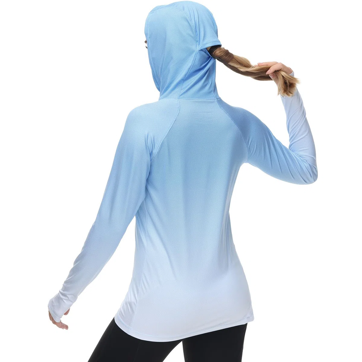 Bassdash FS23W Camicia con Cappuccio da Pesca UPF 50+ da Donna con Maschera Facciale e Fori per i Pollici