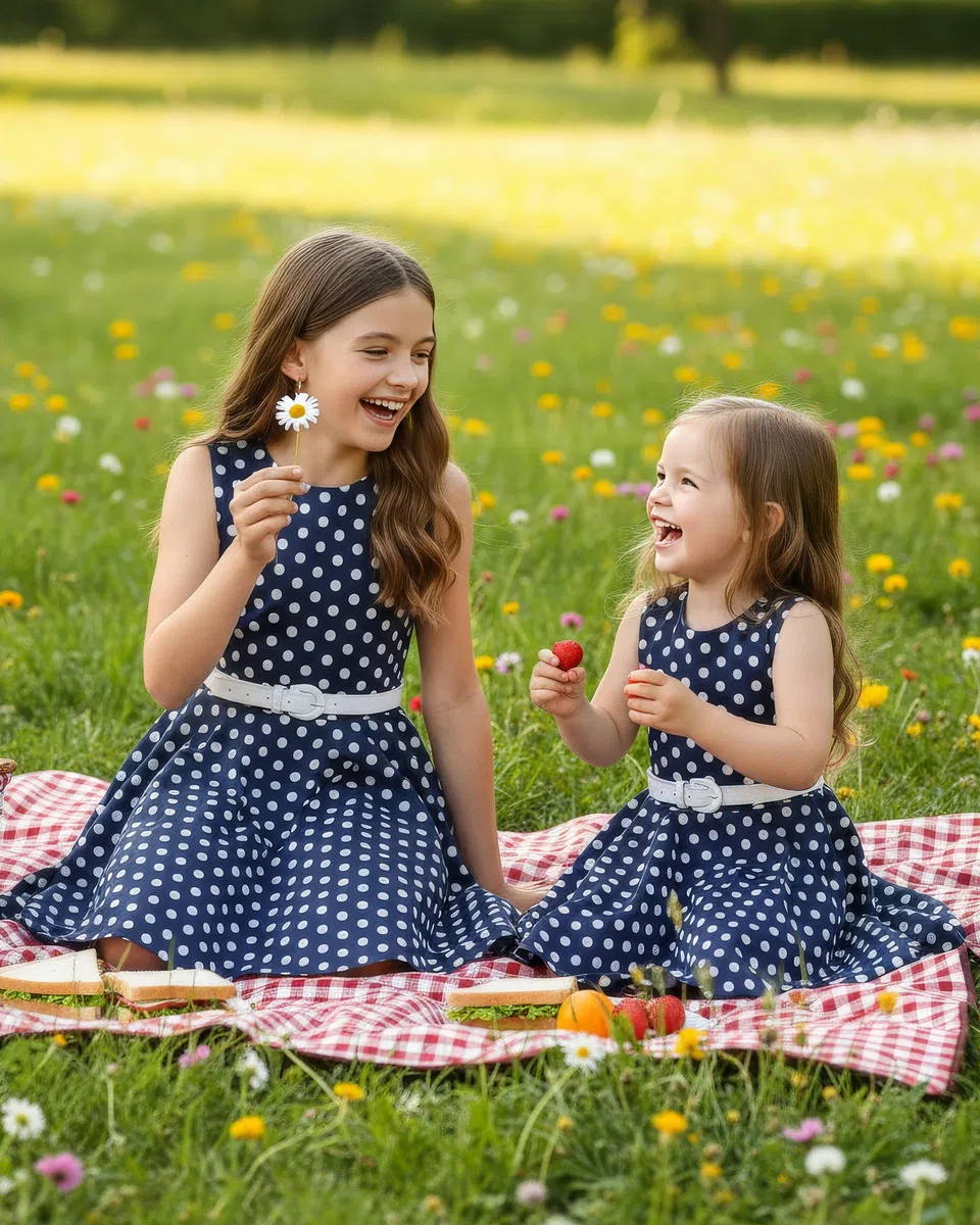 BlackButterfly Bambini Abito Vintage a Pois Anni '50 "Audrey