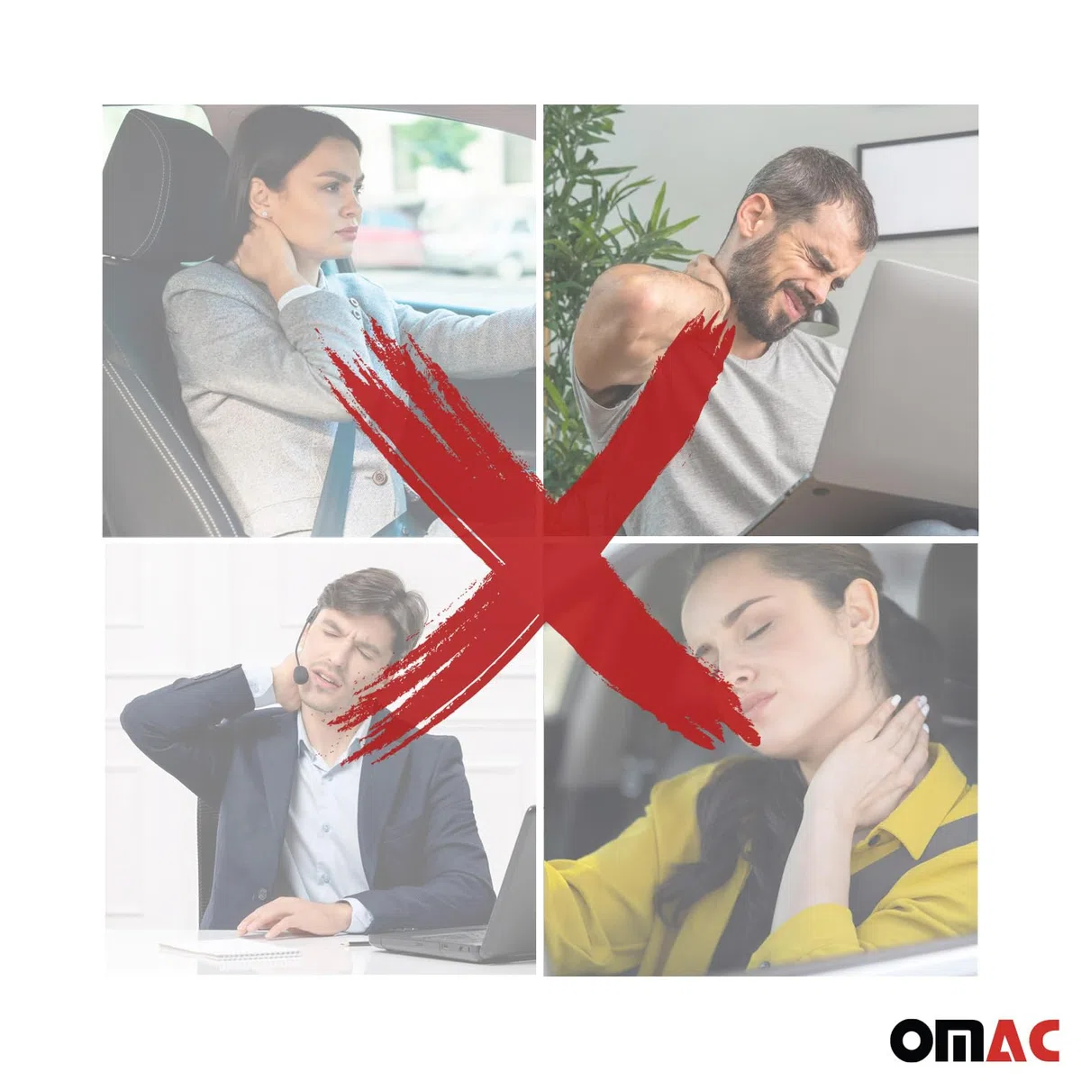 OMAC SPARCO Auto Nackenkissen Reisekissen Blu Ergonomische Memory-Schaum Kissen