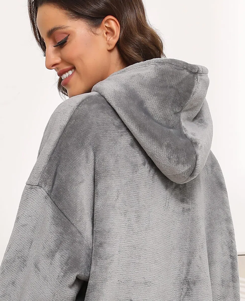 Sendowtek Felpa Coperta con Cappuccio per Le Donne Coperta Indossabile di Dimensioni Unificate Super Morbido Caldo con Tasca Gigante Coperta Ponticello Adatto per Adulti Donne Uomini