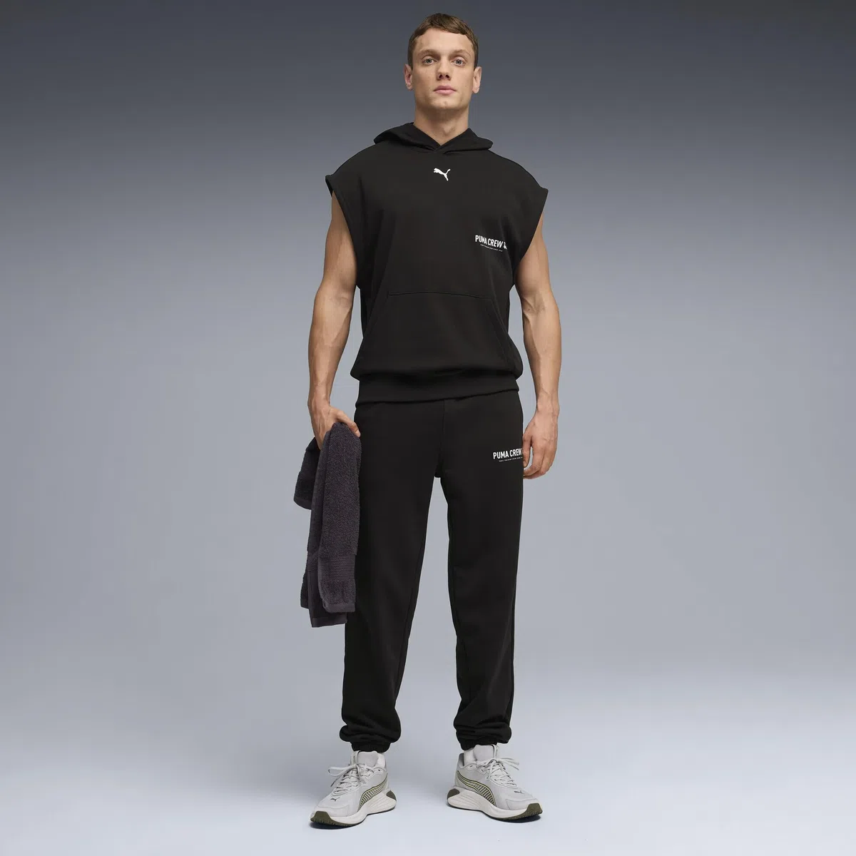 PUMA M Graphics French Terry Sleeveless Hoodie Felpe con Cappuccio Unisex - Adulto (Pacco da 1)