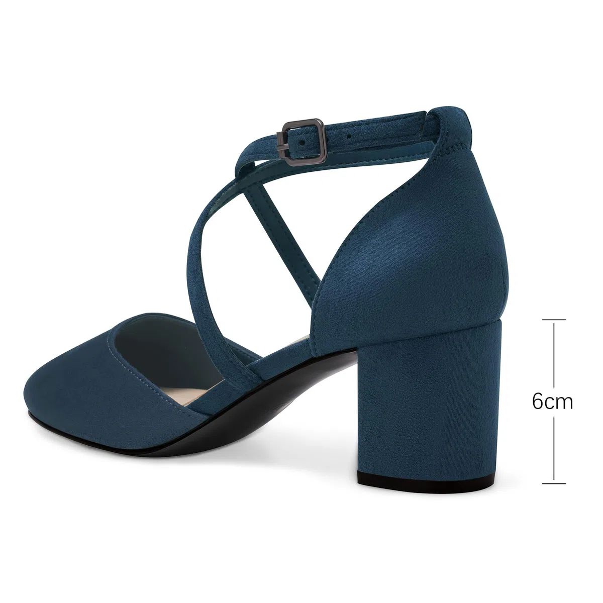 Greatonu Scarpe col Tacco Donna Eleganti Decollete a Cinturini Incrociati Punta Chiusa Sandali con Tacco da Sposa Decolte Tacco Medio Largo
