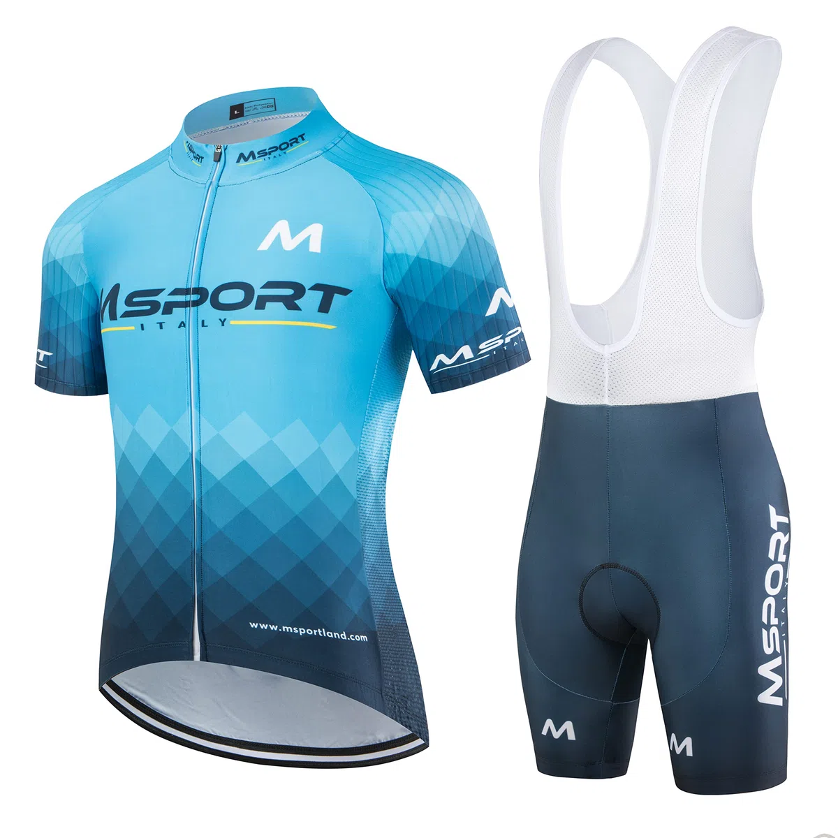 Abbigliamento Ciclismo Set Completo – Maglia + Salopette con Pantaloncini Imbottiti in Gel 5D