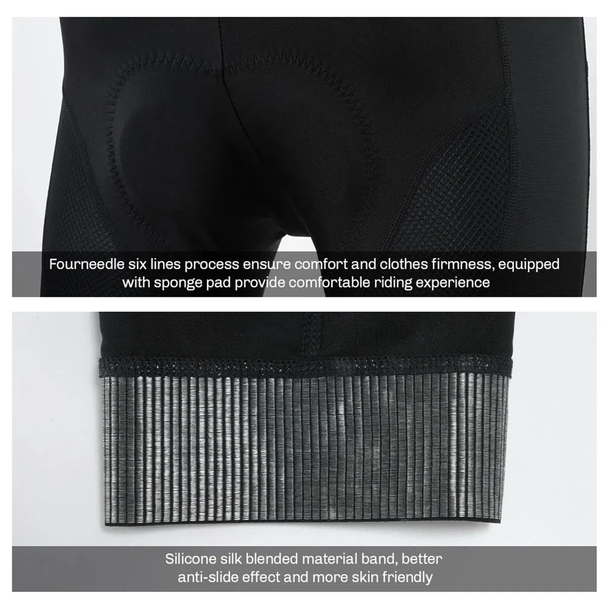 Salopette da Ciclismo in Pile Pantaloncini da Ciclismo in Pile Uomo, Pantaloni 3/4, Calzamaglia Bicicletta, Abbigliamento Bici Strada Professionale, Bretelle Equitazione, 6 Ore, Lunga Distanza