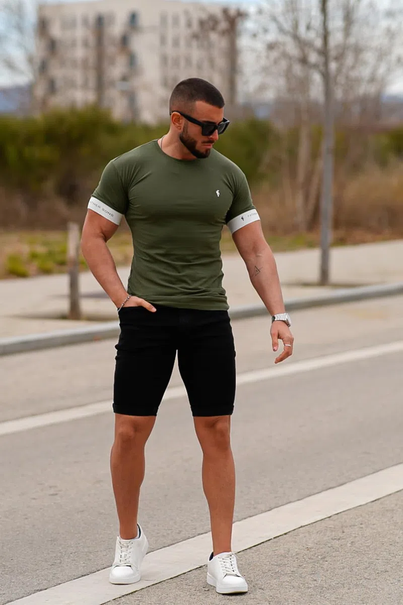 GINGTTO Pantaloni Corti Uomo Slim Fit Jeans Elasticizzati Short Denim Calzoncini Estivi 9 inch