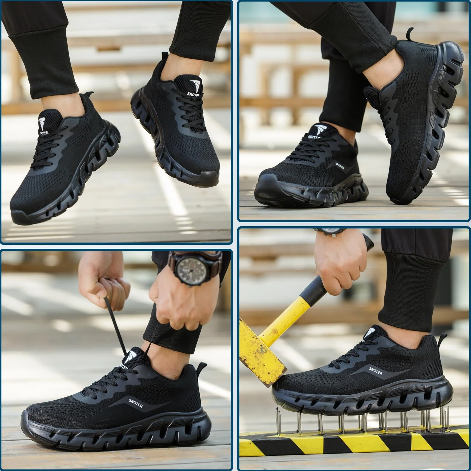 HEOAARG Scarpe Antinfortunistiche Uomo Donna Estive Scarpe da Ginnastica Donna con Punta in Acciaio Scarpe da Lavoro Uomo Comode Leggere Antiforatura