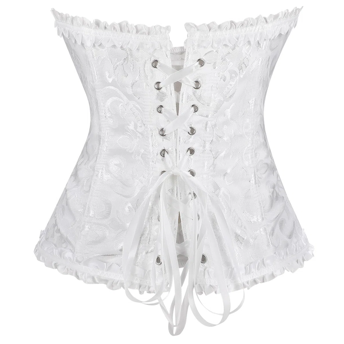 VONMELLI Corsetto Donna Sexy Bustino Shapewear Lingerie Elegante Corsetto Pizzo Fino Disossato Overbust Bustier Lingerie Top per Halloween, Carnevale, Cosplay e Feste