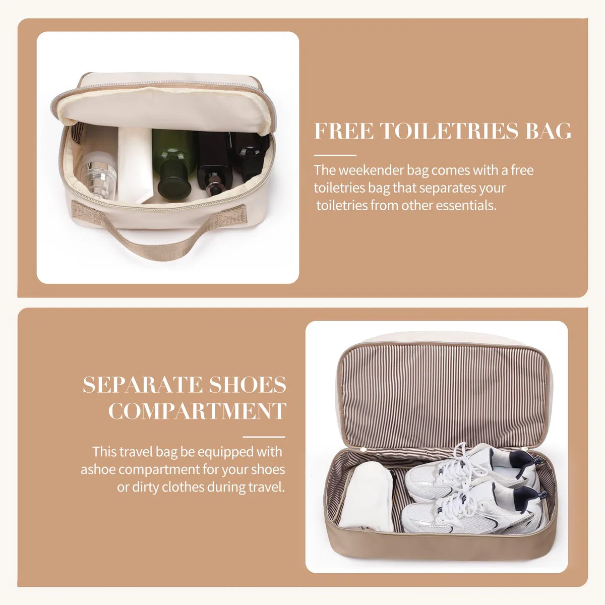 VNINE Borsone da Viaggio Donna,Bagaglio a Mano Borsa da Viaggio con Scomparto per le Scarpe, Grande Borsa Parto Ospedale Mamma Nascita, Impermeabile Borsa Piscina Sportiva, Travel Weekender Gym Bag