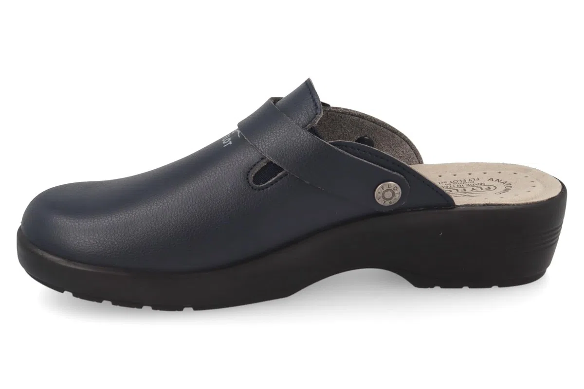 Fly Flot | Professional Certified, Zoccoli Sanitari Uomo con Cinturino e Elastico Regolabile, Ciabatta con Tomaia e Sottopiede in Evopell