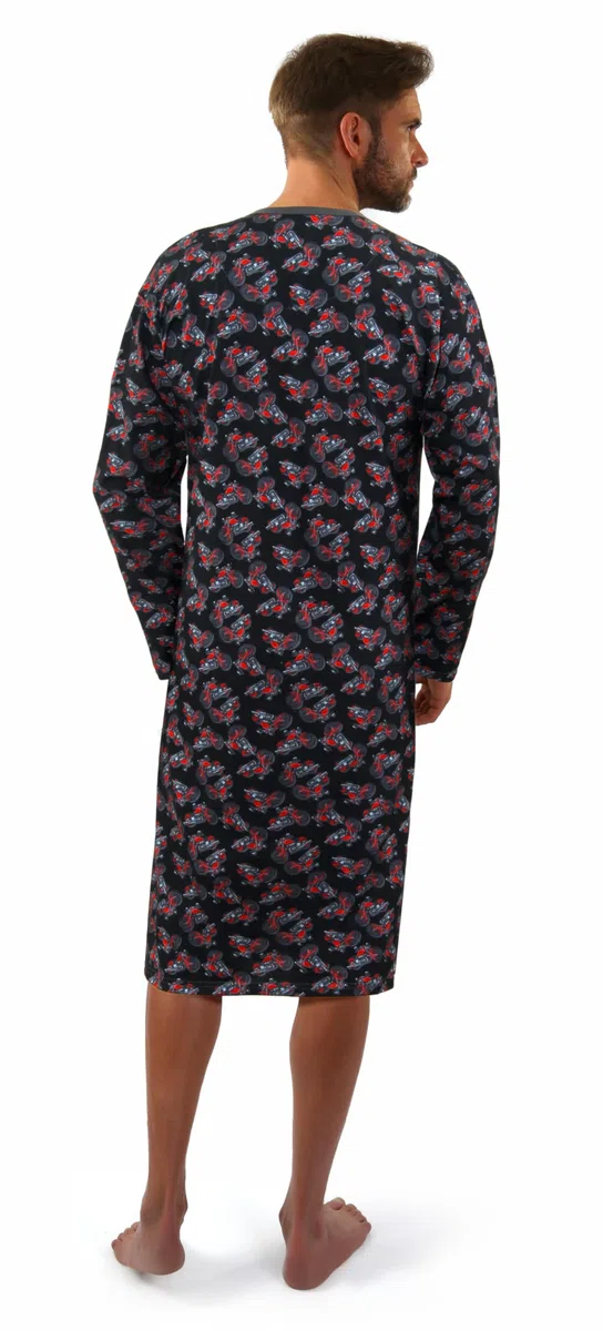 sesto senso Camicia da Notte Uomo con Cuffia Maniche Lunghe
