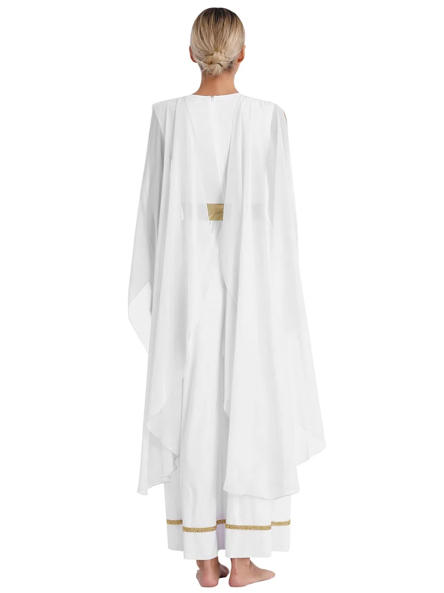 Mufeng Costume da Festa Antica Romana e Greca Atena Donna Vestito Toga per Danza Contemporanea Lirica Carnevale Halloween Natale