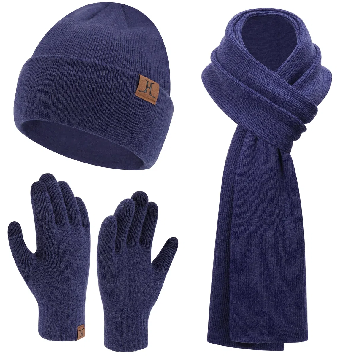 Bequemer Laden Invernale Termici Cappello Berretto Lunga Sciarpa Touch Screen Guanti Set Berretti in Maglia Scaldacollo Guanti per Uomo und Donna