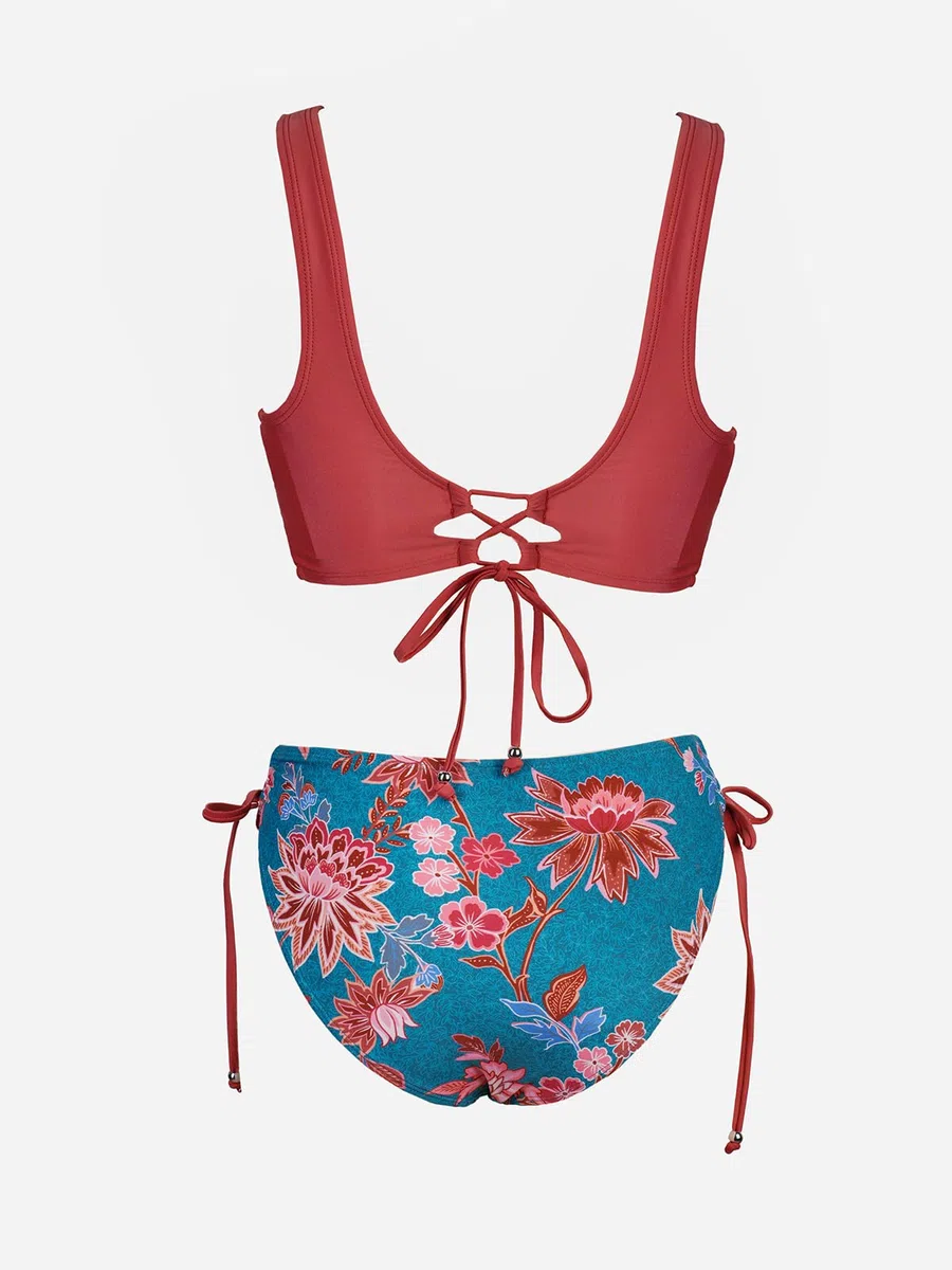 CUPSHE Bikini Set Push-up Stampa Floreale Scollo a V Due Pezzi