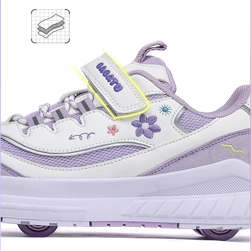 Hixingo Scarpe con Rotelle, Scarpe da Skateboard Multifunzionale Sneakers Sportive, Pattini a Rotelle con Gancio e Anello per Principianti, Bambini