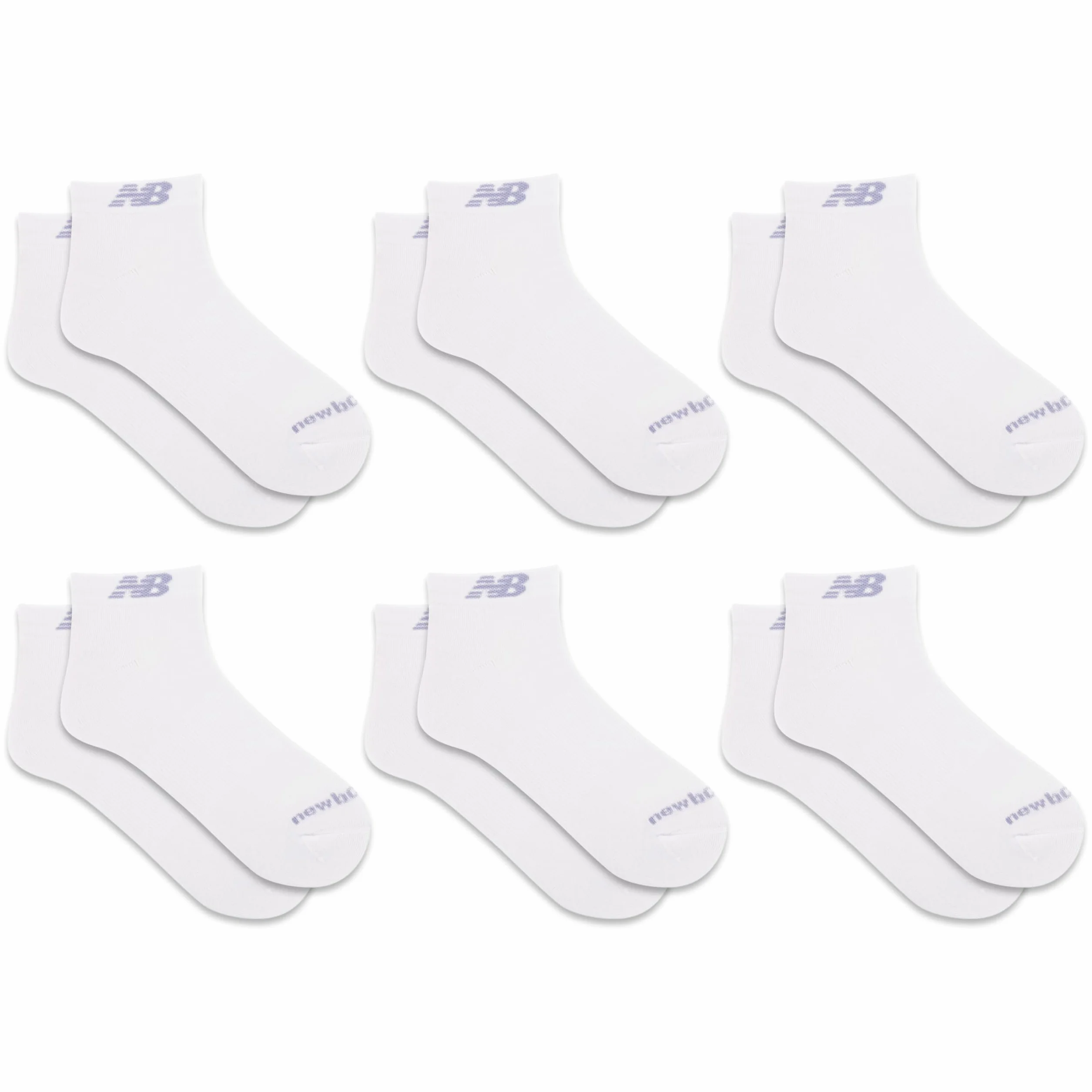 New Balance Performance Cushioned Low Cut Socks - 6 & 12 Pairs - Moisture Wicking Taglio basso, 6 paia Unisex - Adulto