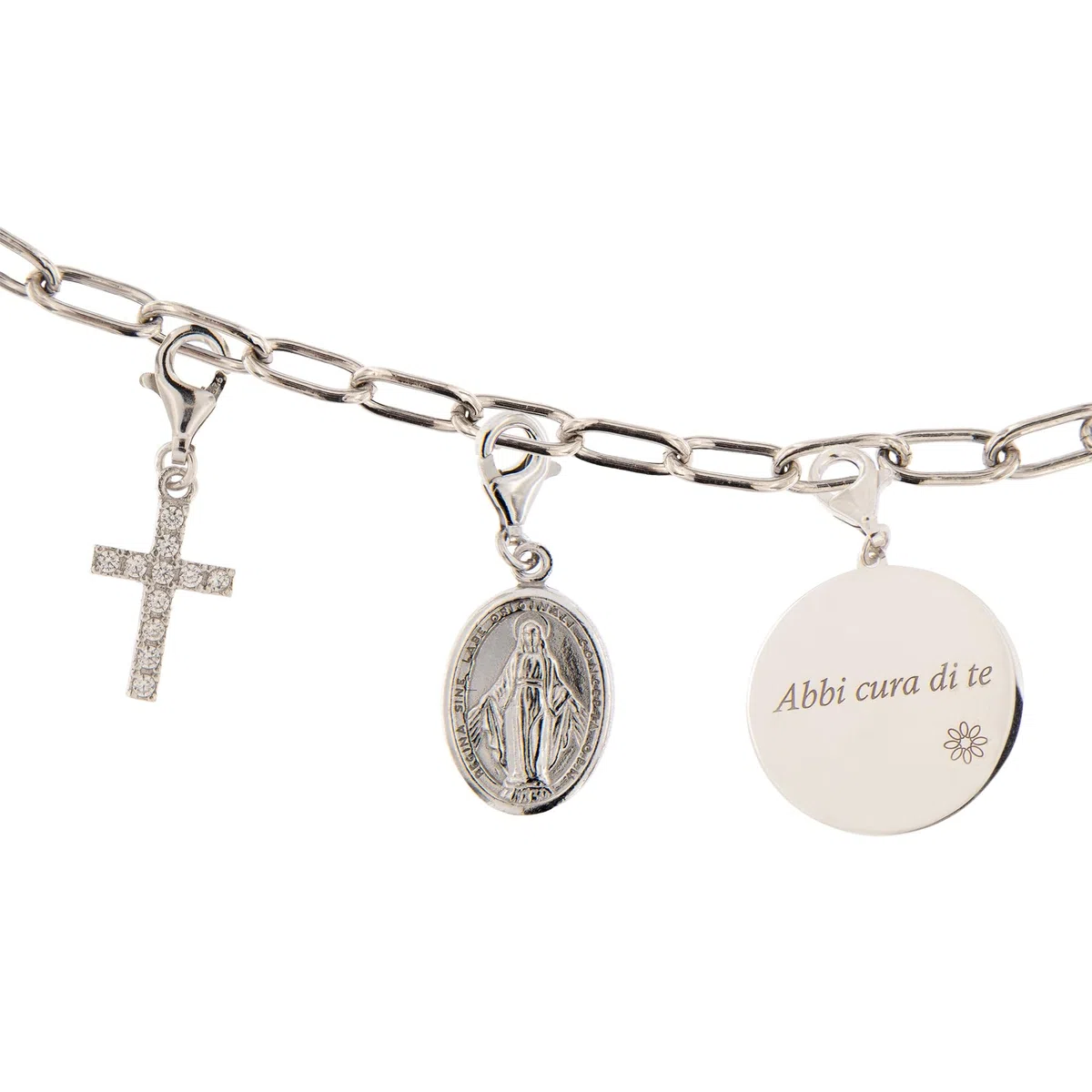 SHALOM - Ciondolo Medaglia Miracolosa In Argento 925. Dimensioni 1,5x1,1 Cm