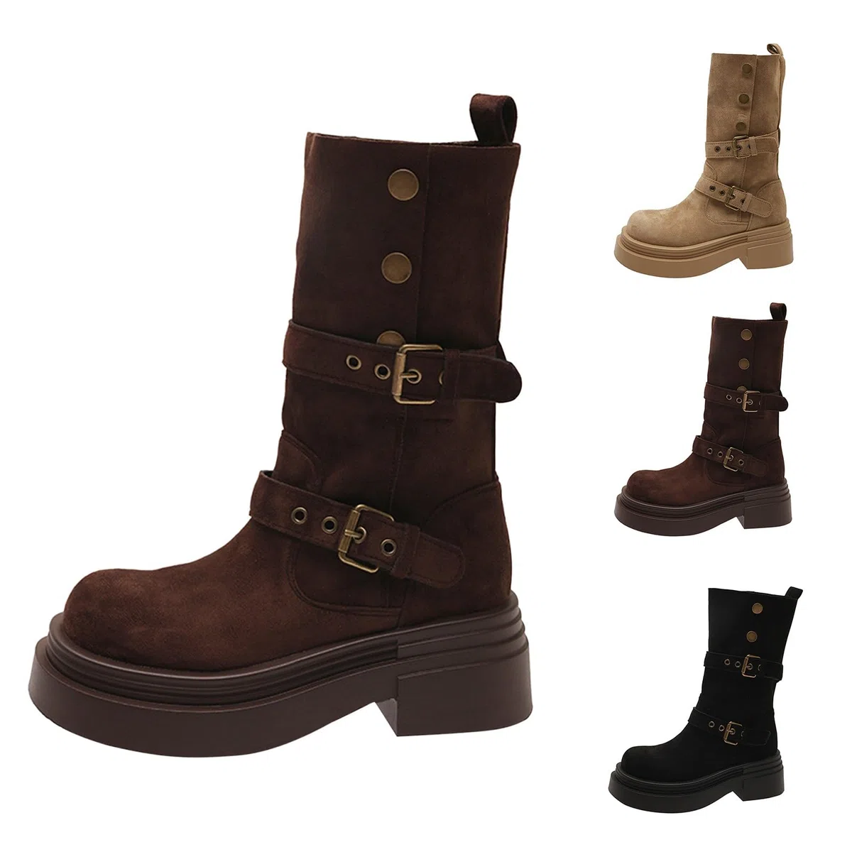 Stivali Equitazione Comfort in Pelle Antiscivolo Laterale E Lacci Motivo Stampato a Giardino Impermeabili Stivali Wellington Generisch Stivaletti da retrò da Cowboy Scarpe da Donna
