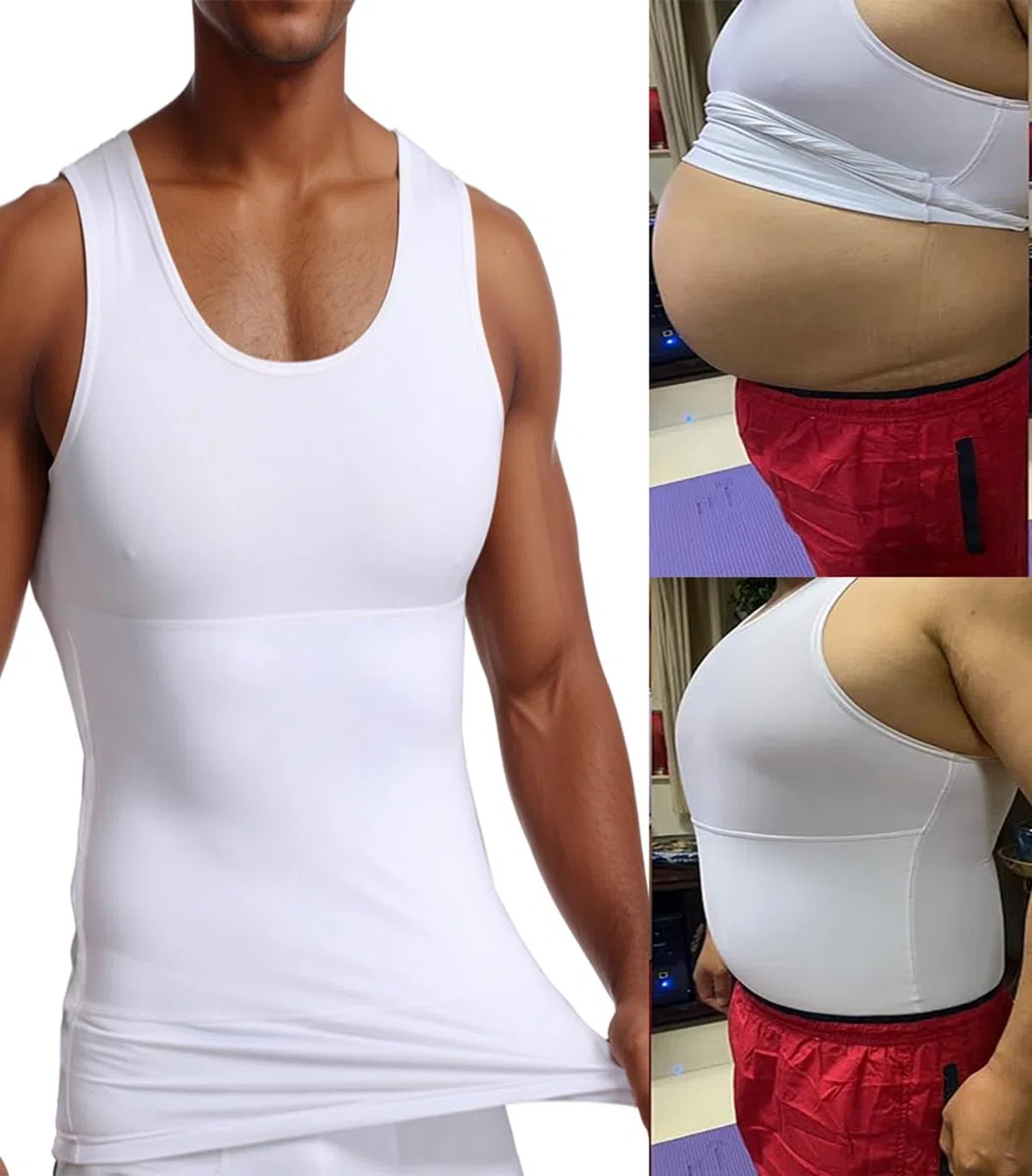 Canotta Compressione Uomo Shapewear Contenitiva Snellente Maglia Intimo Fitness Dimagrante Elasticizzata Fascia Pancia Canottiera