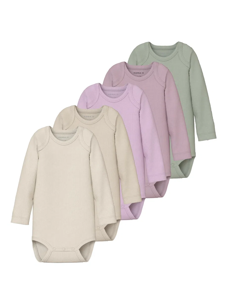 NAME IT Nbnbody 5p Ls Solid Rib Nbnbody 5P Ls Solid Rib Unisex - Adulto (Pacco da 1)