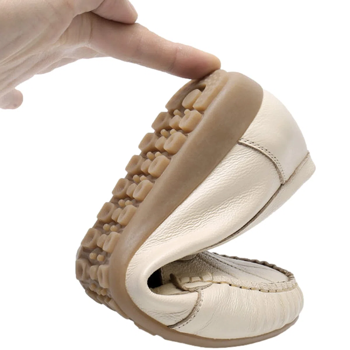 rismart Mocassini Donna Comode Scarpe di Pelle Casuale Lavoro Mocassino