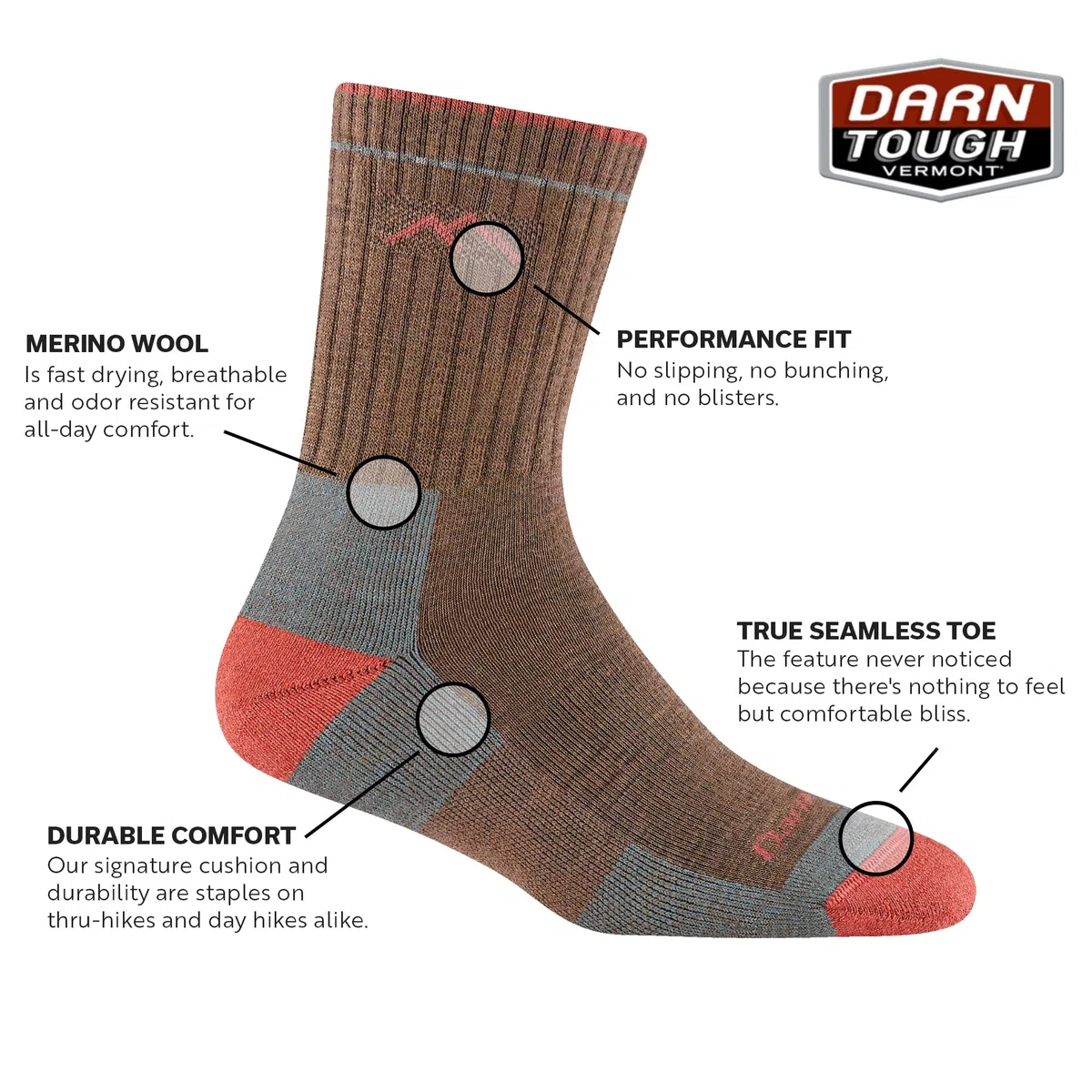 Darn Tough Hiker Micro Crew Midweight With Cushion Calzini Donna (Pacco da 2)