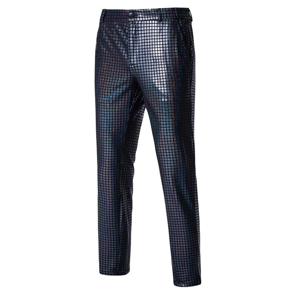 Tuta da uomo con paillettes metallizzate, 2 pezzi, per smoking, completo per ballo, set da uomo con glitter brillanti, palla da discoteca, carnevale