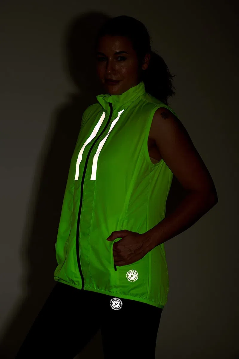 Time To Run Gilet da Corsa da Donna Con Tasche - Leggera Antivento Traspirante - Ideale Per L'esercizio E Il Jogging