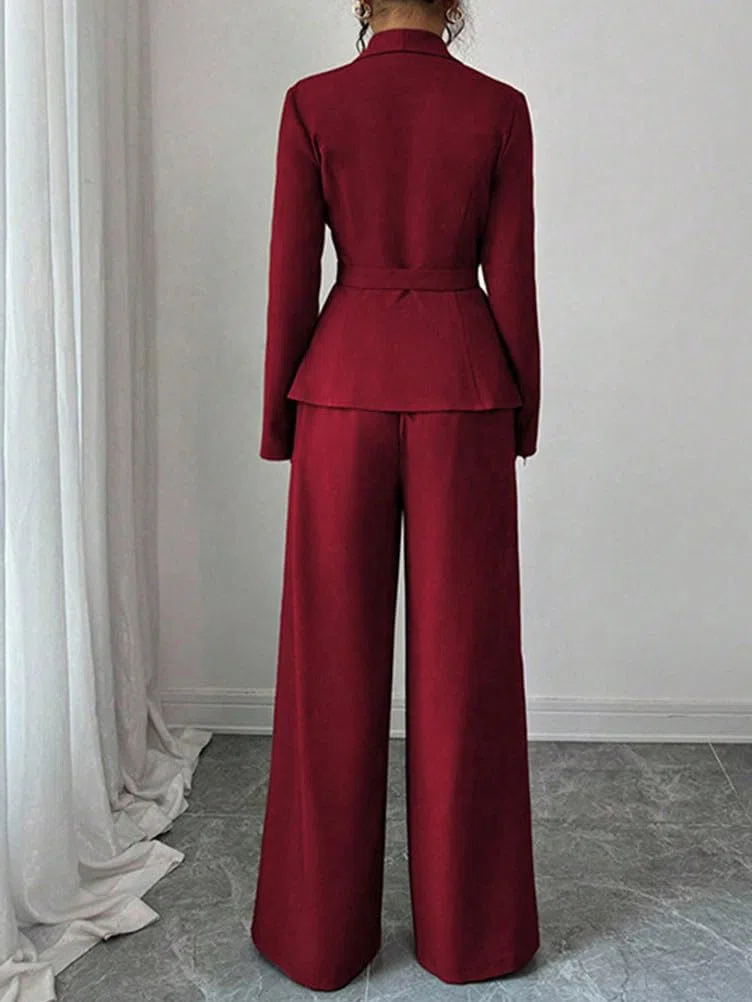ORANDESIGNE Tailleur Donna Elegante Curvy Tailleur Pantaloni e Giacca 2 Pezzi Ufficio Completo Due Pezzi Set Cerimonia Feste Matrimonio