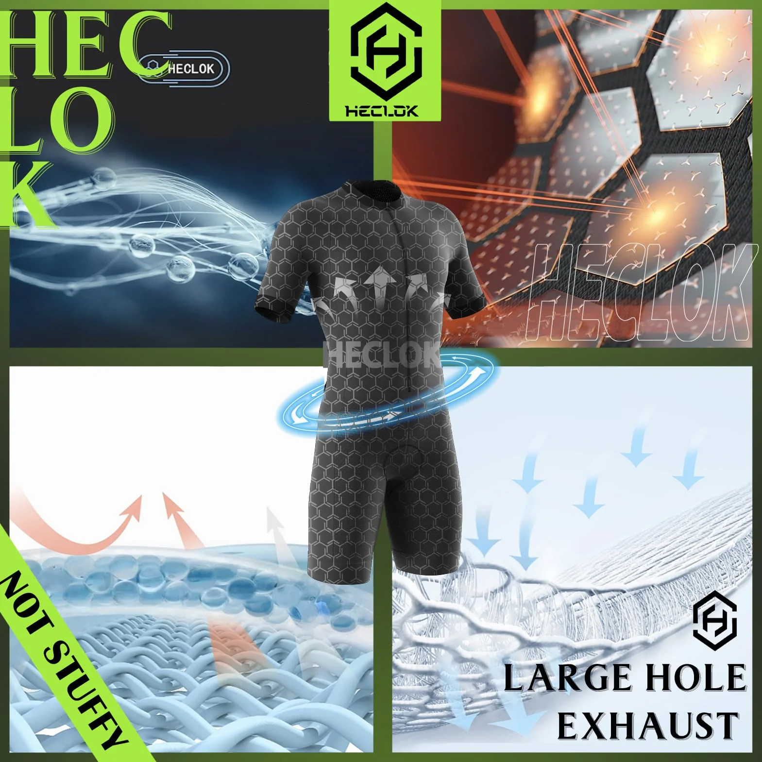 Tuta da Triathlon a Maniche Corte da Uomo, 2024 Nuovi Ciclismo Body Skinsuit All'aperto Sportswear MTB Body Trisuit Cycling Skinsuit with Gel Pad per Nuoto/Corsa/Ciclismo