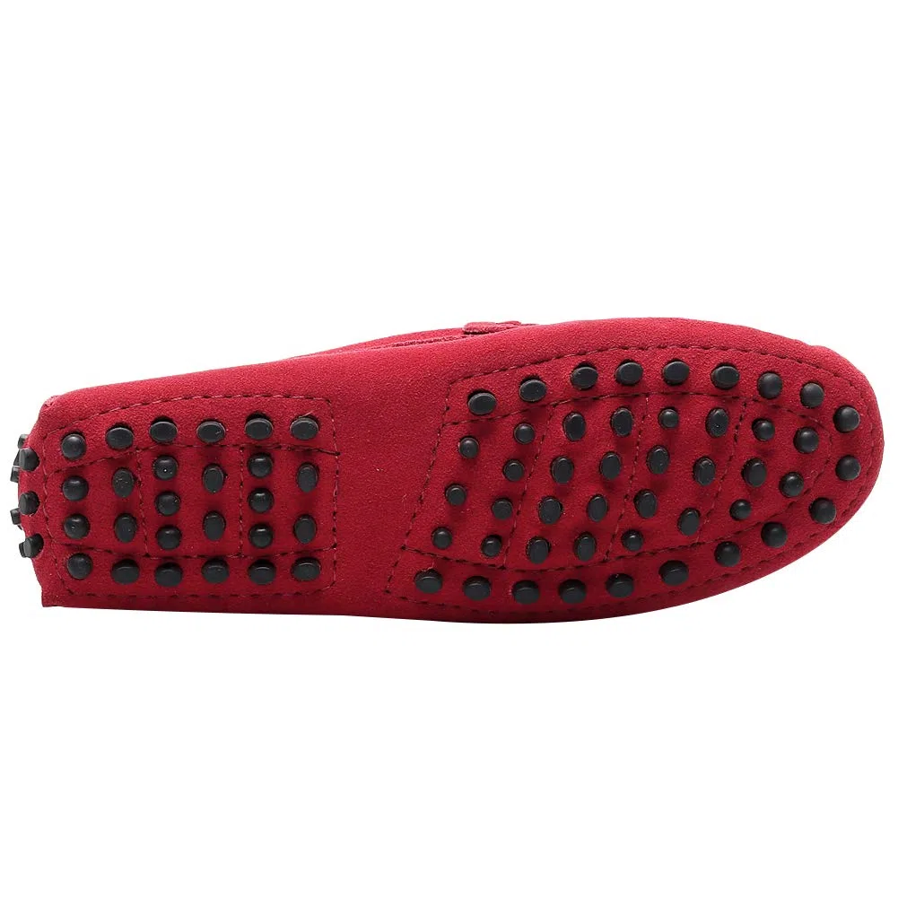 Donna Classico Scamosciato/Tessuto Papillon Penny Loafers Comodo Fatto a Mano Mocassini Pantofola