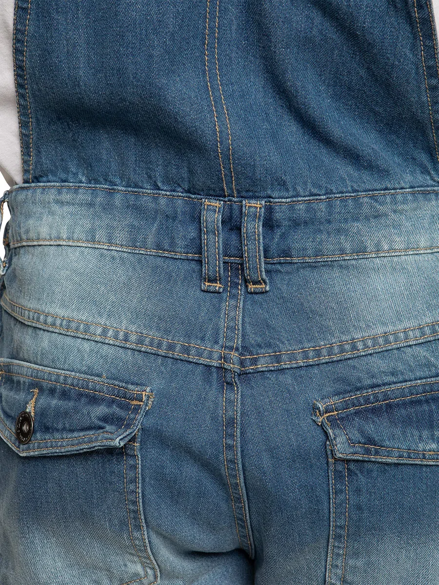 Salopette da uomo in denim EZD390 in cotone, resistente, taglie 30-50