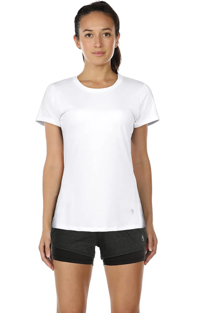 icyzone Donna Maglietta da Palestra Maniche Corte Maglia Sportivo Girocollo T-Shirt per Corsa Yoga, Pacco da 3