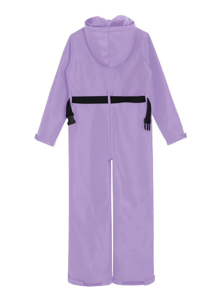 dPois Tuta Intera Sci Bambina Tuta da Neve Ragazza Tuta Sportiva Esterno Overall Impermeabile Jumpsuit con Cappuccio Body con Cintura Pagliaccetto Sportivo Snowsuit
