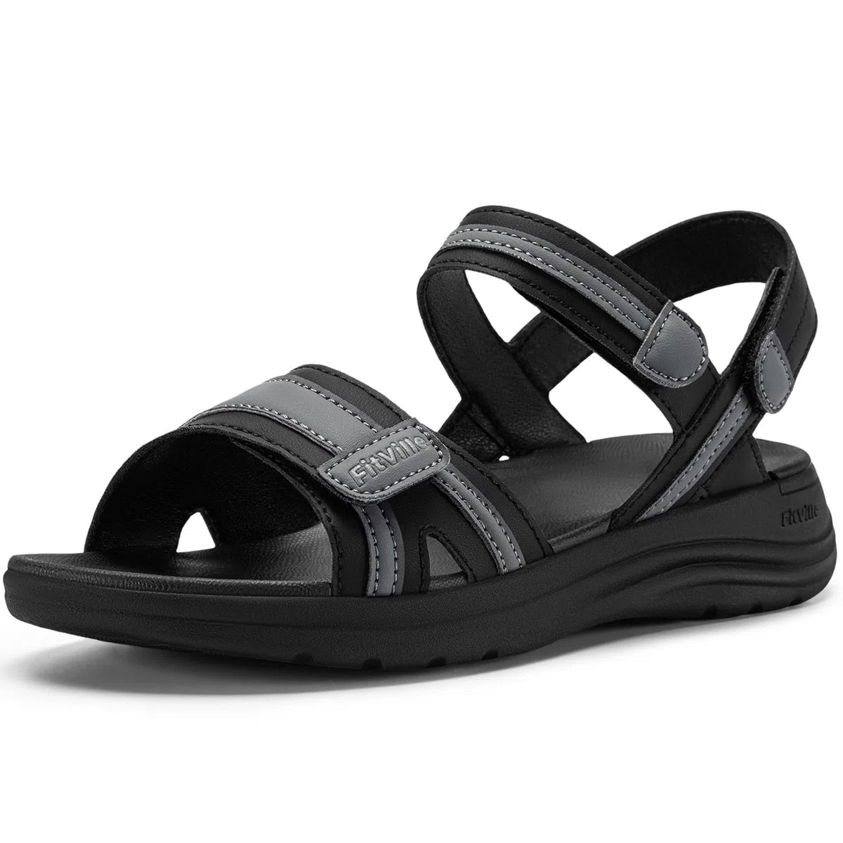 FitVille Sandali Donna Larghi per Piedi Sensibili Comodi con Punta Aperta Sandali Estivi Leggeri Taglie 35.5-42.5 EU