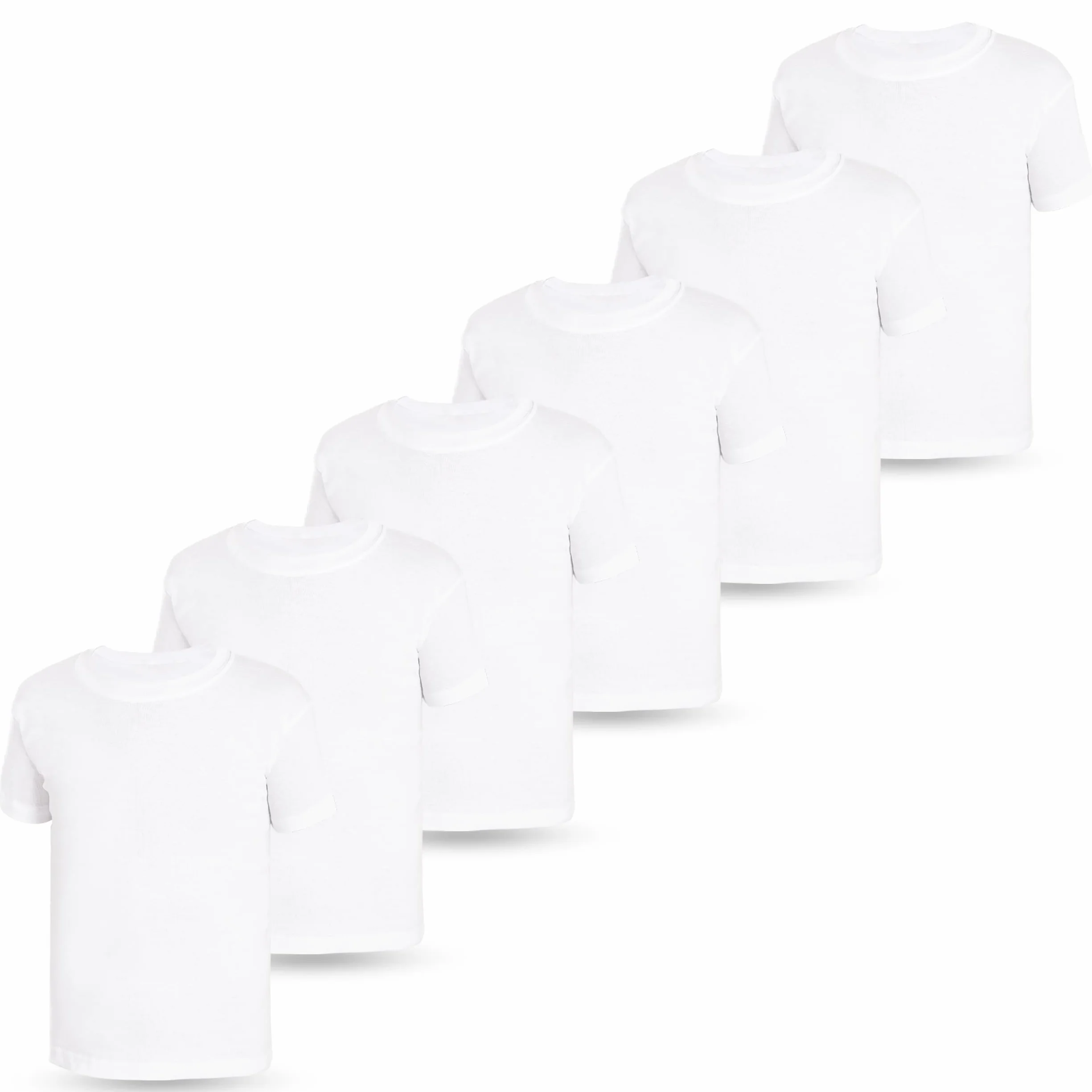 LOREZA ® 3/6 Confezione di Biancheria Intima per Bambini Unisex a Maniche Corte per Ragazzi Camicia Intima per Ragazze 100% Cotone