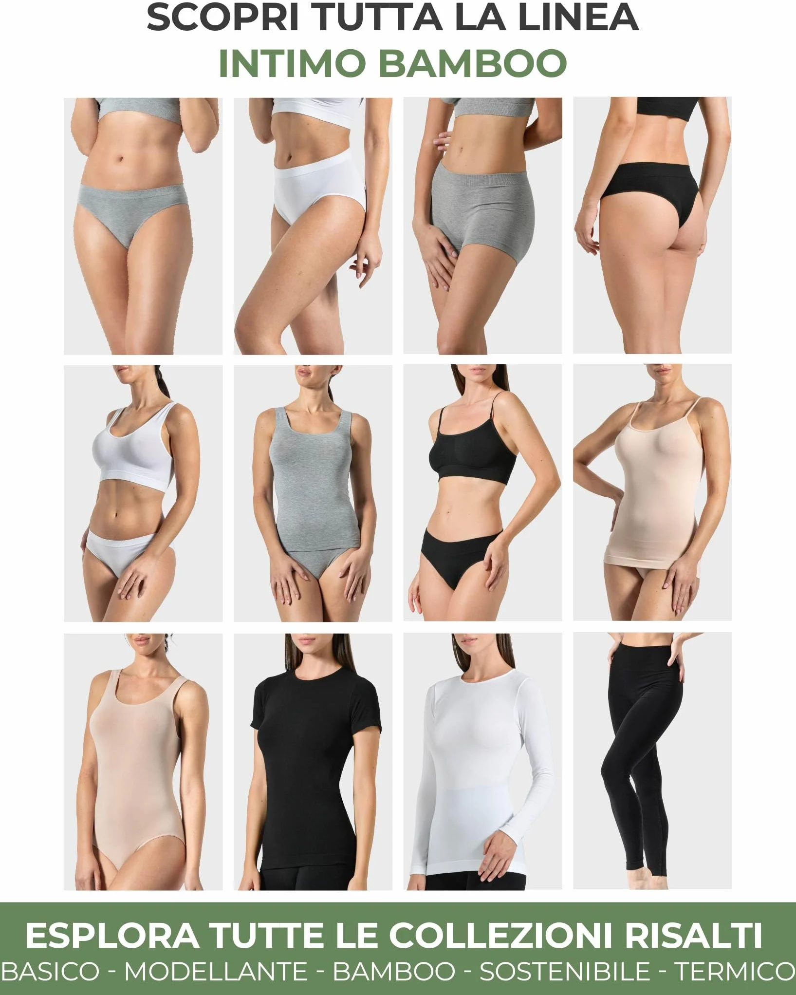 Risalti Culotte Donna Vita Alta Viscosa di Bamboo 3 pz - Mutande Boxer Donna Elasticizzate, Intimo Traspirante Senza Cuciture ed Etichette, più Morbide del Cotone – Made in Italy