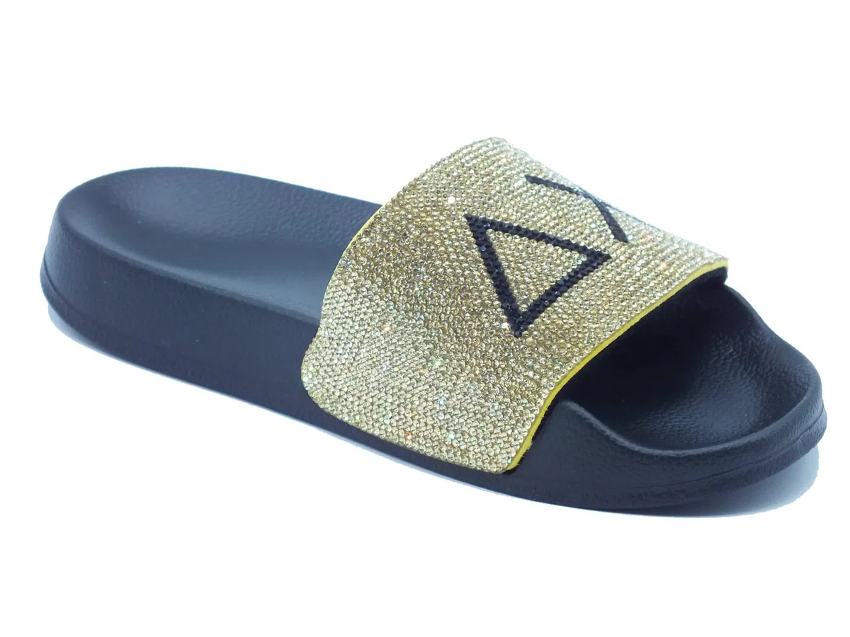 SUN68 Slippers strass beach donna 1143 nero/oro DS26SU26 X36211