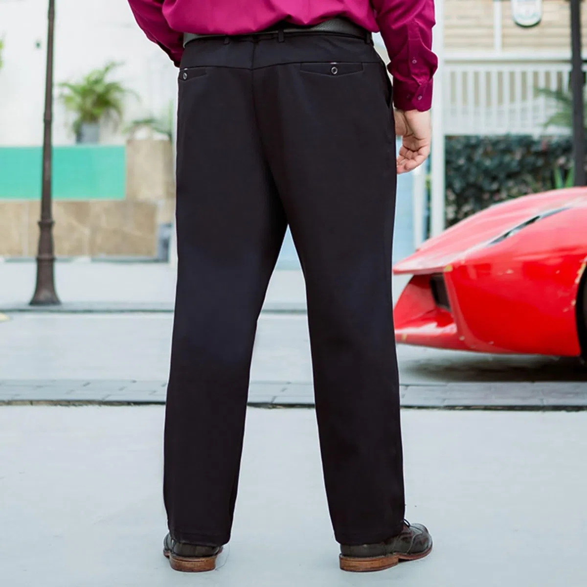 Pantalone Da Uomo Estivi Per Taglie Forti E Alte, Pantaloni Da Sposo Con Vestibilità Classica E Parte Anteriore Piatta, Pantaloni Business Leggeri