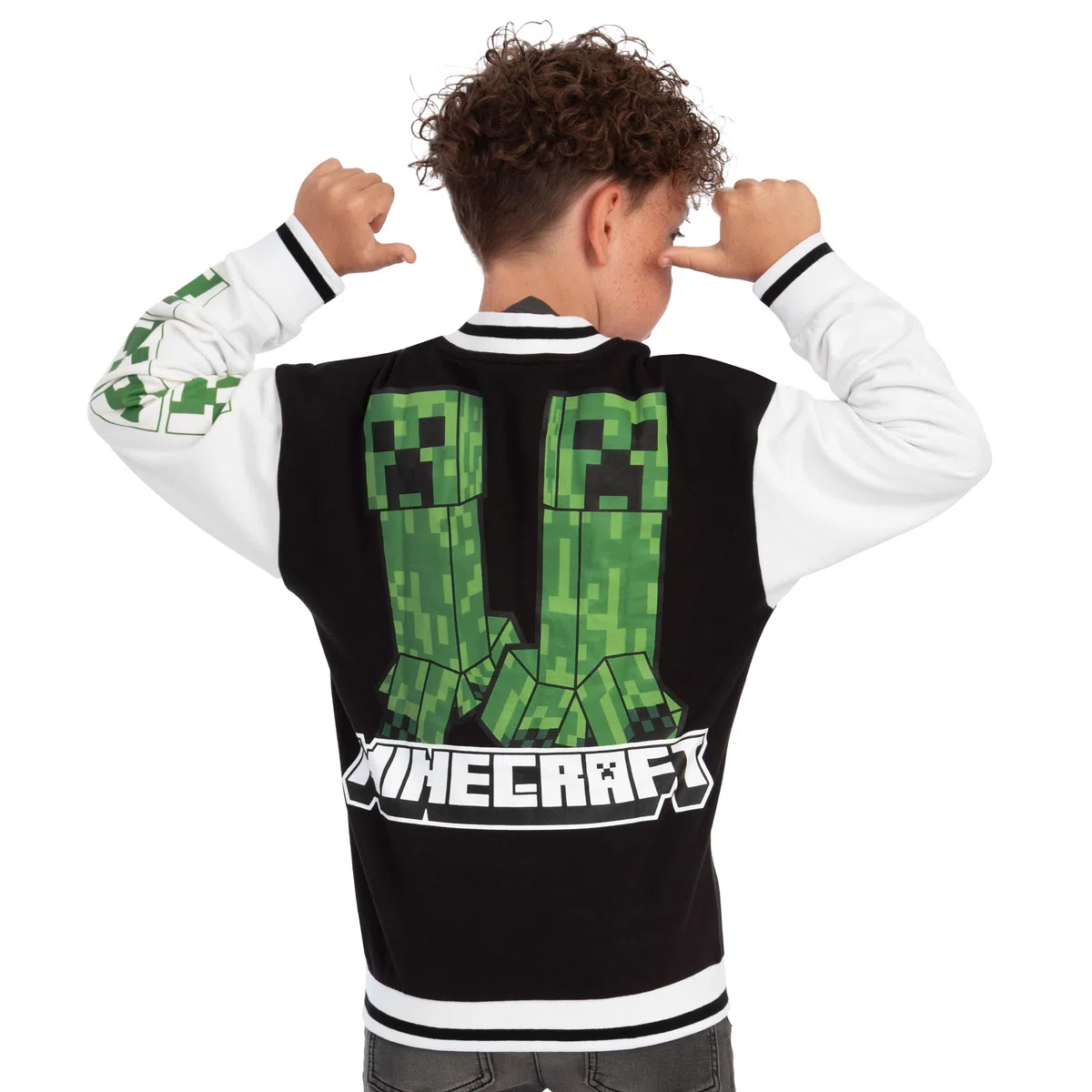 MINECRAFT Giacca Ragazzo, Giaccia Bomber Creeper, Giubbotto Ragazzo Cotone