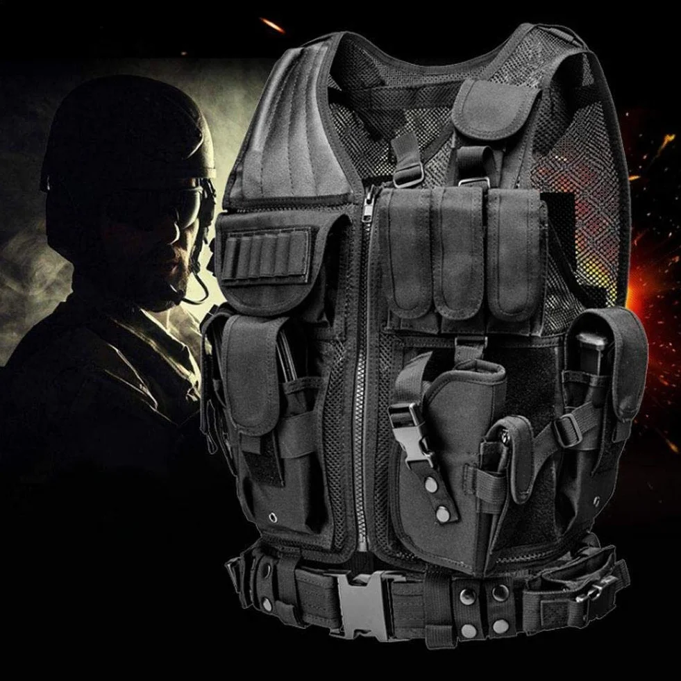 Maglia per Tattico Militare Esercito Poliestere Airsoft Gilet da Caccia per all’Aperto Campeggio Escursionismo Tactical Vest
