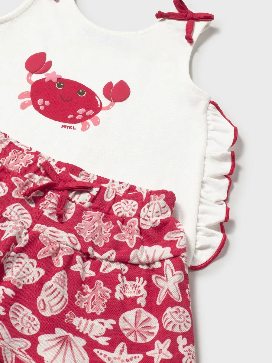 Mayoral Comp Short Stampato per Bimba Rosso